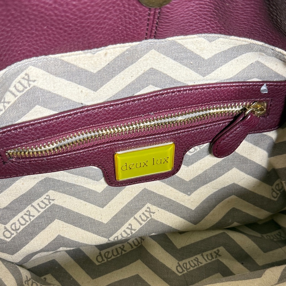 Deux Lux Burgundy Woven Hobo Bag - Picture 7 of 9